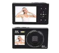 XUMIUZIY Appareil Photo Numérique 5K, Caméra de Vlogging Wi-FI 80 MP avec Zoom Numérique 18x, Double écran 2,8" et 1,5", Flash intégré, Carte 64 Go, Mise au Point Automatique, Webcam pour (64GB)
