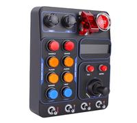 XUMIUZIY Boîte de Commande Centrale de Simulation de Course, Contrôle de Conduite de Simulation avec 19 Boutons, 9 Types, 30 Options Programmables, Rétroéclairage RVB, Prise en Charge du