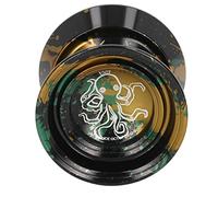 XUMIUZIY Boule YoYo Professionnelle en Alliage D'aluminium, Non Réactive, pour la Pratique Quotidienne des Enfants (Noir + Or)