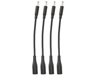 XUMIUZIY Câble de Convertisseur de Puissance CC Interchangeable, 4 Pièces, Matériau ABS Noir Léger pour Les Utilisateurs D'ordinateurs Portables