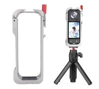 XUMIUZIY Cage Métallique pour Caméra d'action in sta360 X5, Cage de Protection de Caméras Cage de Cadre avec Chaussure Froide et Trou à Vis de 1/4 Pouce, Plate-Forme Vidéo Protectrice