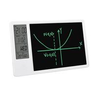 XUMIUZIY Calendrier électronique, Planificateur Numérique avec Bloc-Notes, Tableau D'écriture LCD de 9,5 Pouces avec Stylo, Calendrier de Bureau avec Affichage de L'heure, du Jour (White)