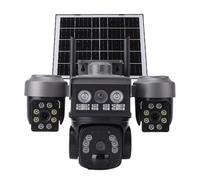 XUMIUZIY Caméra de sécurité 4G, Triple Objectif PTZ Extérieur sans Fil avec Détection de Mouvement PIR et Alimentation Solaire, pour la Surveillance de la Maison, du Magasin et de la Cour