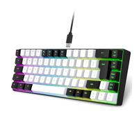 XUMIUZIY Clavier de Jeu câblé à Membrane, Clavier de Jeu à Membrane rétro-éclairé RVB, Clavier de Sensation Mécanique Linéaire 68 Touches, Clavier D'ordinateur USB pour Le Jeu à Domicile