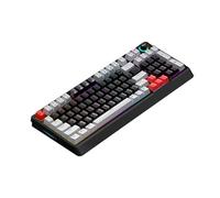 XUMIUZIY Clavier Mécanique, Clavier de Jeu rétroéclairé RVB 98 Touches avec Bouton, Commutateur Bleu échangeable à Chaud, Contrôle Multimédia, Anti-ghosting, Claviers Filaires USB (Gris Noir Rouge)