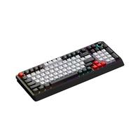 XUMIUZIY Clavier Mécanique, Clavier de Jeu rétroéclairé RVB 98 Touches avec Bouton, Commutateur Bleu échangeable à Chaud, Contrôle Multimédia, Anti-ghosting, Claviers Filaires USB (Noir Gris Rouge)