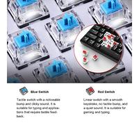 XUMIUZIY Clavier Mécanique LED rétroéclairé, Prend en Charge Le Commutateur Rouge D'échange à Chaud pour Les Amateurs de Jeux, ABS Noir, Clavier Filaire à 61 Touches (Interrupteur Bleu)