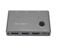 XUMIUZIY Commutateur USB 3.0 pour 2 Ordinateurs, Transfert de Données Rapide, pour Ordinateurs Portables, Caméras PC, Matériau en Alliage D'aluminium