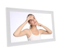 XUMIUZIY Crame d'image Numérique de 18,5 Pouces, Cadre Photo électronique WiFi avec écran Tactile LCD LED, Stockage de 32 Go, Auto-Rotate, Haut-Parleur intégré, Partage des Photos et des (White)