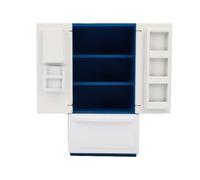 XUMIUZIY Dollhouse Mini Fridge with Freezer Birch Wood Kitchen Prop