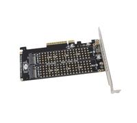 XUMIUZIY Dual M.2 NVMe SSD vers Adaptateur PCIE X8 pour Ordinateur (ph45) | Extension d\'interface, bande passante agrégée de 64 Gbit/s, prise en charge des touches M, performances de jeu, mise à