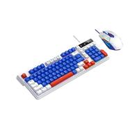 XUMIUZIY Ensemble Clavier et Souris de Jeu Filaire USB, Ensemble Clavier et Souris rétroéclairé RVB, Disposition 98 Touches, Touches de Raccourci Multimédia, 1200-3600 DPI (Blanc Bleu)