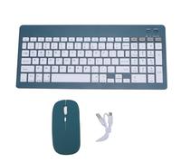 XUMIUZIY Ensemble Clavier et Souris sans Fil avec Récepteur USB, Réduction Silencieuse du Bruit, Double Mode 2,4 G et Bluetooth, Clavier et Souris Ergonomiques pour Ordinateur de Bureau (Vert foncé)