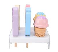 XUMIUZIY Ensemble de Jouets de Support de Crème Glacée en Bois pour Un Jeu de Comptoir de Crème Glacée Réaliste pour Le Développement des Compétences Sociales des Tout-Petits