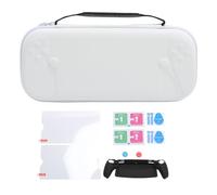 XUMIUZIY Étui de Transport Rigide PS Portal, Kit D'accessoires 6 en 1 avec Coque en PU Résistant à la Pluie, Protection D'écran, Poignées de Pouce, Kit de Nettoyage, pour Lecteur à (White)