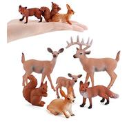 XUMIUZIY Figurines d'animaux de la Forêt en Matériau Sûr, Jouets Miniatures pour Les Relations Parents-Enfants, Décoration de Gâteau en PVC (Color)