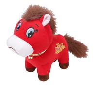 XUMIUZIY Jouet en Peluche Cheval Rouge Vif, Poupée en Peluche, Année du Cheval, pour la Fête du Printemps, 2026 (Triste)