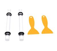 XUMIUZIY Kit de Rouleau pour Argile Polymère avec Bagues D'épaisseur | Rouleaux à pâtisserie en acrylique, 2 grattoirs, jauges à anneaux de 3 mm et 5 mm, conception ergonomique, modélisation