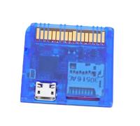 XUMIUZIY Lecteur de Carte de Jeu, Carte Flash Open Source pour DS DSi 3DS, avec Double Alimentation et Prise en Charge MCU RP2040, Vitesse de Lecture jusqu'à 6 Mo/s (Bleu transparent)