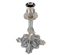 XUMIUZIY Métal Vintage Porte-bougie Simple pour Décoration de Mariage | Conception sculptée de feuilles antiques, bac d\'égouttage pour attraper la cire, base large et Stable, pièce maîtresse de