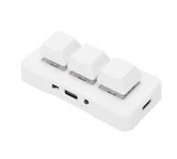 XUMIUZIY Mini Clavier à 3 Touches, Clavier de Jeu Mécanique USB 2 en 1 sans Fil, OSU Programmable personnalisé pour PC de Jeu et de Travail de Bureau (White)