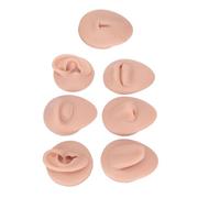 XUMIUZIY Modèle de Pratique du Corps en Silicone |Simulation Oreille Oeil Nez Bouche Langue Nombril pour la Formation des Débutants (Couleur de peau moyenne)