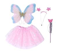 XUMIUZIY Oie de Porche Tenue avec Ajustement Ajustable pour 23 Pouces | Tissu en polyester, comprend une robe, une baguette, une aile, une couronne, adapté à la décoration printanière