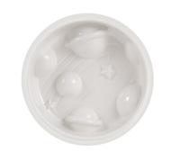 XUMIUZIY Planet Shaped Slow Feed Dog Cat Bowl Non Slip Pet Dish (White) | Mangeoire pour animaux de compagnie sur le thème de l\'espace, bords lisses arrondis, intérieur facile à nettoyer, base