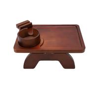 XUMIUZIY Plateau de Bras de canapé Multifonctionnel avec Porte-gobelet et Support de Téléphone pour canapé, Structure Pliable en Pin Naturel (Brown)