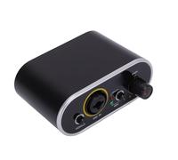 XUMIUZIY Préampli de Microphone de Puissance 48 V, Gain Réglable de +28 DB pour Micros Dynamiques et à Condensateur, Sortie XLR dans un Design en Métal Noir Durable pour Podcasteurs