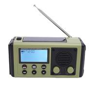 XUMIUZIY Radio d'urgence de 10000mah Hand Crank, Radio Solaire Portable avec Bande Complète, IPX6 Proof, Affichage LCD COG, fonctionnalité SOS Immédiate, pour Les Urgences Extérieures (Green)