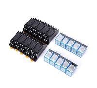 XUMIUZIY Socle de Relais 8 Broches, Ensemble, Bobine 24V, 2NO 2NC, Lot | Base de prise incluse, commutation haute fréquence, capacité 250 V CA, dispositifs de circuit de commande