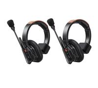XUMIUZIY Système de Casque D'interphone sans Fil, Casque de Communication Full Duplex avec Réduction du Bruit AI et ENC, 2 Casques à Oreille Unique, Portée de 500 M pour la Commun