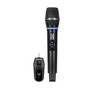 XUMIUZIY Système de Microphone sans Fil UHF Polyvalent pour Le Chant D'église karaoké à Domicile, Micro Portable avec Batterie Rechargeable pour Fête de Mariage Noir (1 récepteur avec 1 Microphone)