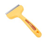 XUMIUZIY Undercoat Rake avec Lames en Acier Inoxydable | Outil double face, poignée ergonomique, bouton d\'épilation, pour animaux à poils longs
