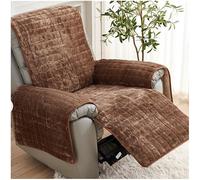XUMKFJRE 1 Seater Recliner Sofa Cover Non-Slip Plush Flannel Armchair Case Thicken Soft Sofa Cover Relax Lazy Boy Chair Slipcovers Home pour Meubles de Salon(A3 Sofa Mat)