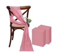 XUMKFJRE 24 Pcs 17x275cm Chiffon Chair Sashes 12 Set Sash Wedding Covers Ribbon Party Aisle Decor pour fête de Mariage, réception, Banquet(Dark Pink)