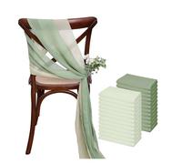 XUMKFJRE 24 Pcs 17x275cm Chiffon Chair Sashes 12 Set Sash Wedding Covers Ribbon Party Aisle Decor pour fête de Mariage, réception, Banquet(Green Set)