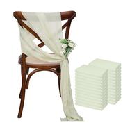 XUMKFJRE 24 Pcs 17x275cm Chiffon Chair Sashes 12 Set Sash Wedding Covers Ribbon Party Aisle Decor pour fête de Mariage, réception, Banquet(Light Green)