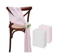 XUMKFJRE 24 Pcs 17x275cm Chiffon Chair Sashes 12 Set Sash Wedding Covers Ribbon Party Aisle Decor pour fête de Mariage, réception, Banquet(Pink)
