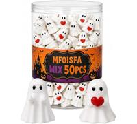 XUMKFJRE 50 Figurines De Fantômes Faisant Un Doigt d'honneur | Cadeaux de fête effrayants et ensemble de cadeaux miniatures(MIX)