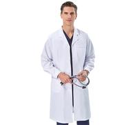XUMKFJRE Blouse de Laboratoire Blanche Bon marché for Femmes, Hommes, étudiants, Chimie, Professionnels de la santé, infirmières, Manches Longues, Robe de Travail for médecins(Color1,L)