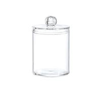 XUMKFJRE Boîte circulaire for cotons-tiges, couvercle anti-poussière en plastique transparent, cure-dents simple, belle boule, bâtonnet de fil dentaire, rangement de bijoux(1pc)