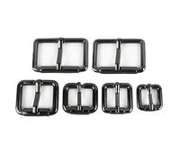 XUMKFJRE Boucle de ceinture Meetee Lot de 10 boucles réglables en métal 10-38 mm for sangle sac à dos cuir, ceinture, boucle ardillon, accessoires bricolage pour Pantalons(Black,16mm)