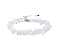 XUMKFJRE Bracelet en cristal Bracelet en cristal de Quartz for femmes, bijoux perles pierre irrégulières, améthystes, aigue-marine, Citrines pour femmes(21 Opal)