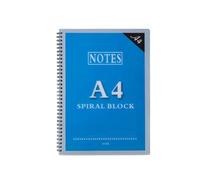 XUMKFJRE Cahier à spirales de 68 feuilles avec couverture en plastique Formats A4/A5 Pages lignées Pour la maison et le bureau(Blue-A4)