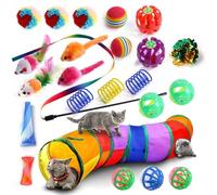 XUMKFJRE Canne a Peche Chat Jouets for Chaton, Ensemble de Combinaison de Jouets variés for Chat, Fournitures for Chat, Ensemble de 20 pièces pour l'Ennui(24PCS(56))