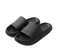 XUMKFJRE Chaussons Cloud Sliders for femmes et hommes, moelleux, avec semelle épaisse, antidérapants imperméables, for salle de bain, piscine extérieur(Black,46-47(UK 12-13))