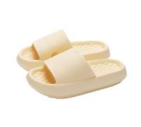 XUMKFJRE Chaussons d'été à semelle épaisse for femmes, sandales plateforme légères et souples, chaussures de plage décontractées antidérapantes(Yellow,44-45)