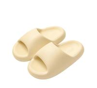 XUMKFJRE Chaussons d'été for femmes, sandales à semelle souple, chaussures d'intérieur antidérapantes, coussins nuageux(Yellow,44-45)